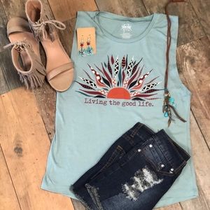 Living the Good Life Graphic Tank Top